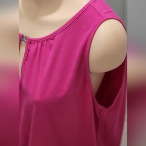 Women's Sleeveless Pink Top With Silver Detail